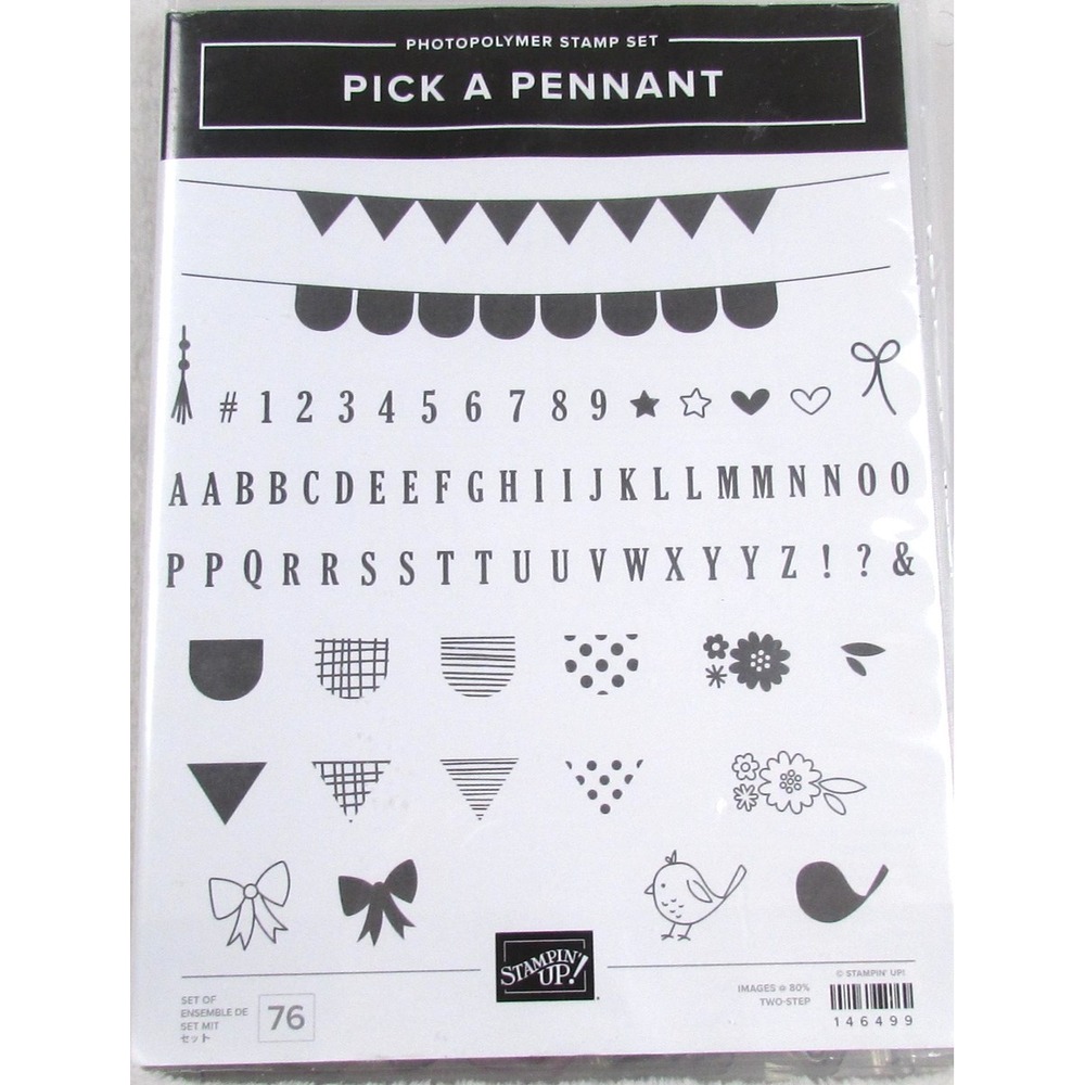 Stampin Up Pick a Pennant Photopolymer Stamp Set Alphabet Banner Cardmaking Craf